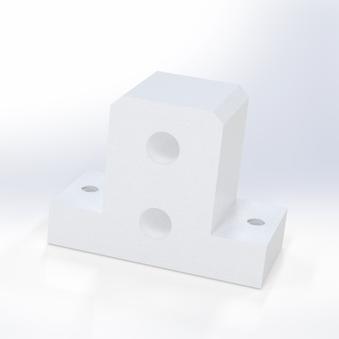 PTFE 2穴チューブクランプの樹脂加工の製作・見積もり事例