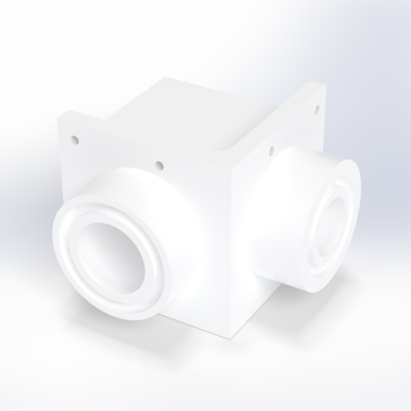 PTFE エルボーブロックの樹脂加工の製作･見積もり事例