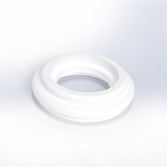 PTFE インターロックリング(上)の樹脂加工の製作･見積もり事例