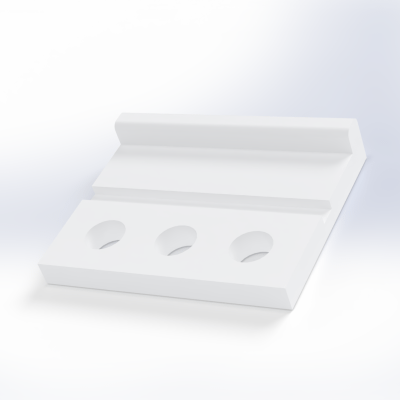 PTFE 3穴ガイドブラケットの樹脂加工の製作・見積もり事例